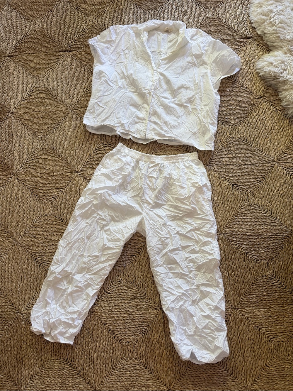 Deiji Studios White pant and shirt set